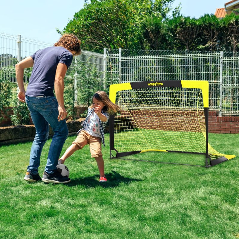 Happy Jump 7x5 FT & 5x3.6 FT Portable Soccer Goal for Youth Players Ages 6–14, Large-Frame Design Built for Long-Term Development, Easy Setup for Backyard, Park or School Training