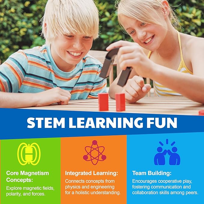 4M - STEAM Magnet Exploration - Hands-On Science Kit with Magnetic Toys Experiments for Kids Ages 5+ - Includes Magnet Toys Wand, U-Shaped Magnet, Racers, Yacht & More - Educational STEM Toy Gift