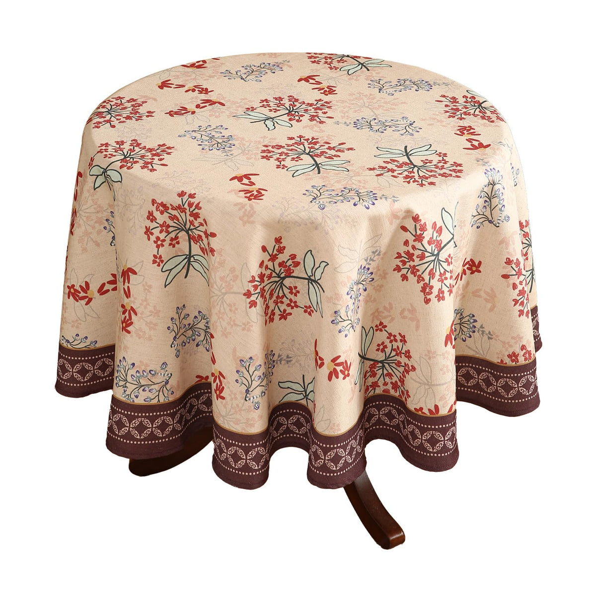 patdrea Vintage French Linen Tablecloth,Round,Diameter 55"-Wensel