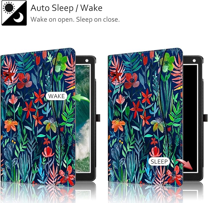 Fintie Multi-Angle Case, 2017/2015 iPad Pro 12.9 inch (Old Model) 1st & 2nd Gen Case - [Corner Protection] Folio Stand Cover with Pencil Holder & Pocket, Auto Wake/Sleep, Jungle Night