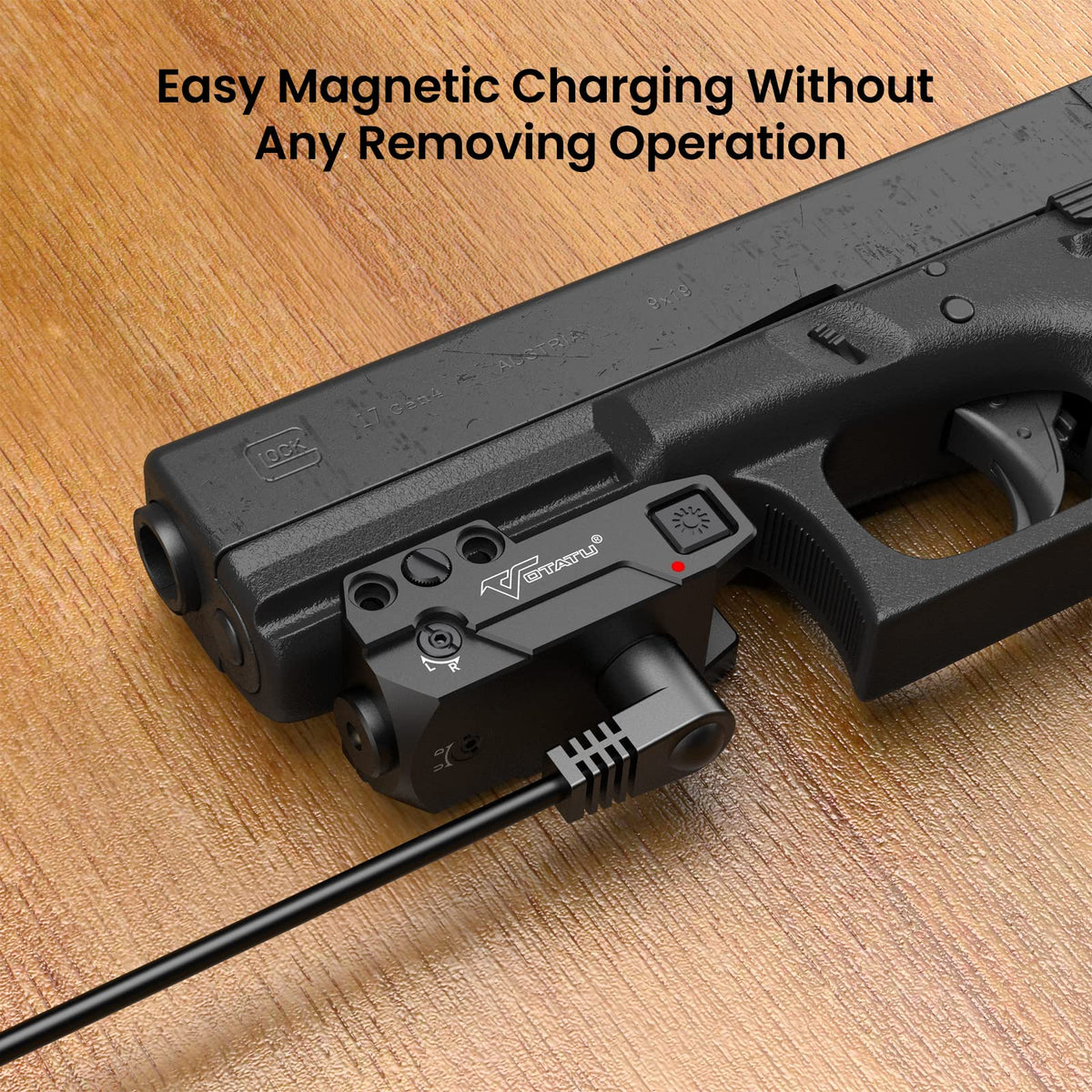 Votatu H3L-G Green Laser Sight, Aluminum Ultra Low Profile Picatinny Mount Green Dot Sight, Strobe Mode Available, Magnetic USB Rechargeable and Ambidextrous Control