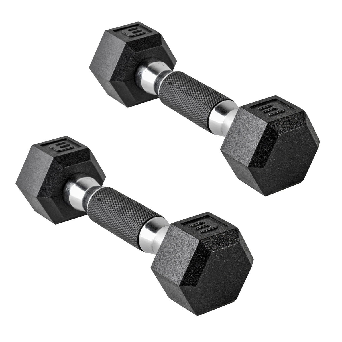 CAP 100 LB Rubber Coated Hex Dumbbell Weight, Rubber Free Weights for Home Gym Strength Training, Comfort Grip Handle, Pair