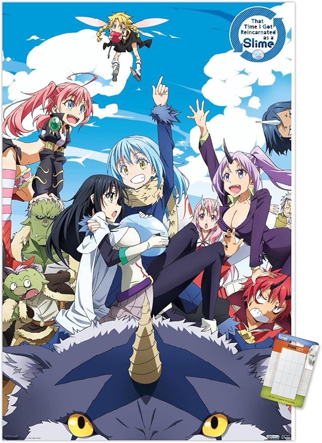 Trends International That Time I Got Reincarnated As A Slime - Group Wall Poster, 22.375" x 34", Poster & Mount Bundle