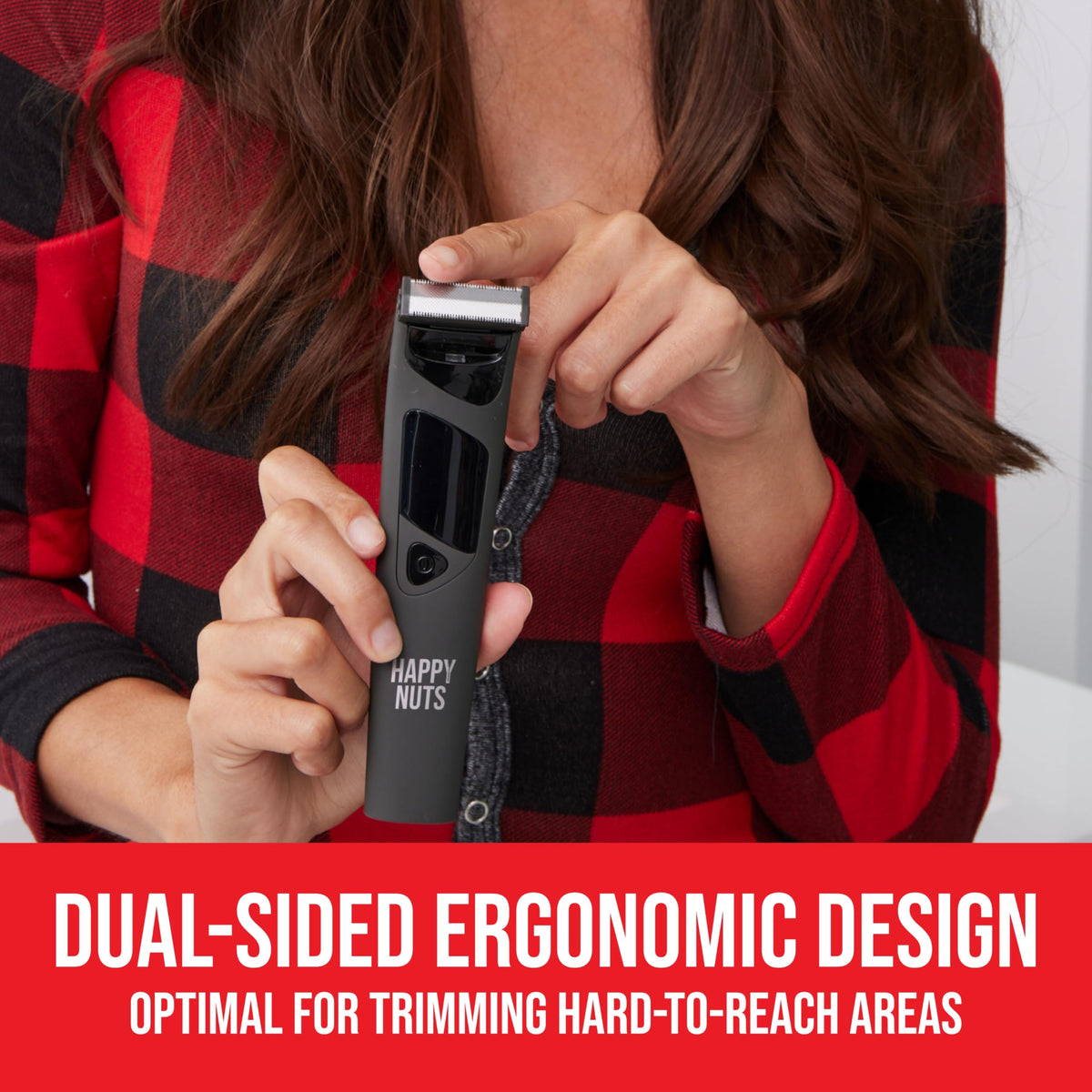 HAPPY NUTS The Ballber Pro Electric Groin & Body Hair Trimmer for Men - Mens Body Groomer Kit for Privates - Waterproof Shaver for Hard to Reach Areas
