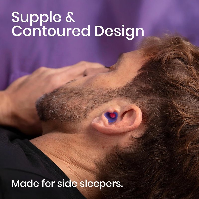 Manta Sleep Earplugs – Engineered for Maximum Side-Sleep Comfort, Reusable Ear Plugs for Noise Reduction, Includes 5 Sizes for a Perfect Fit, Stays in Place All Night