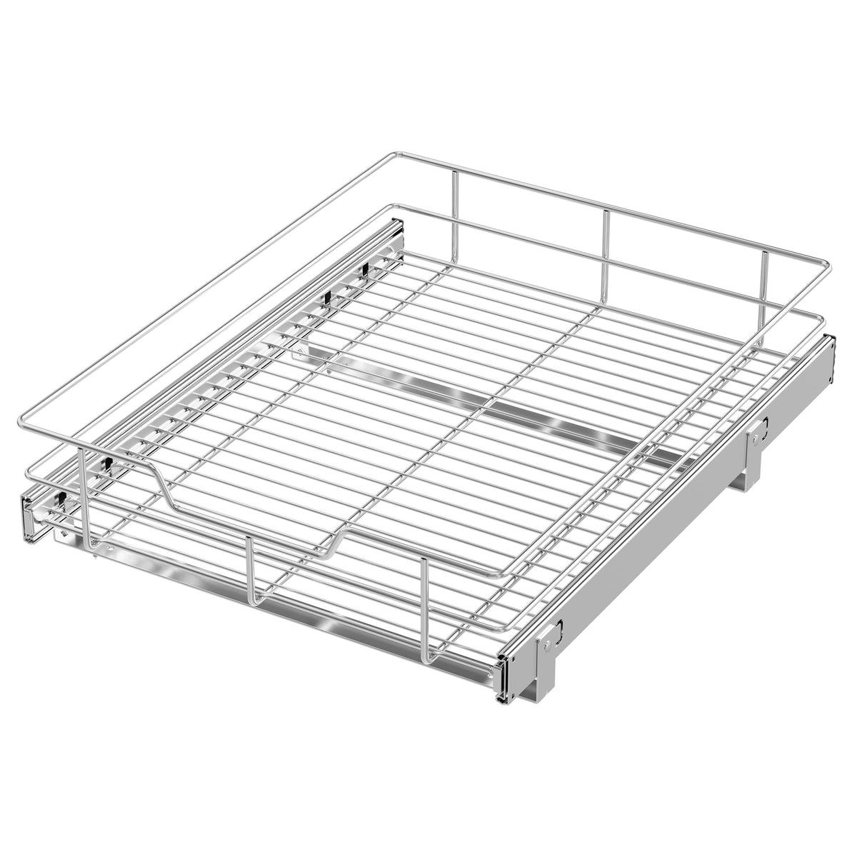 Pull Out Cabinet Organizer 18" W X 22" D, Chromed, Full Slide Out Drawers