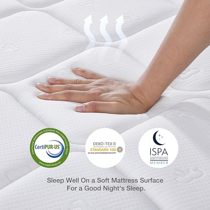 Novilla King Size Mattress,12 Inch King Mattress in a Box with Individually Pocket Innerspring, Pressure Relief & Motion Isolationt, Medium Firm Feel