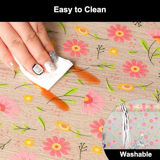 Cooyes Shelf Liner – Premium Non-Adhesive Cabinet & Drawer Liner for Kitchen – Waterproof Shelf Paper with Modern Pattern – Durable EVA Cabinet Mat – Easy to Cut (17.5" W x 197" L)