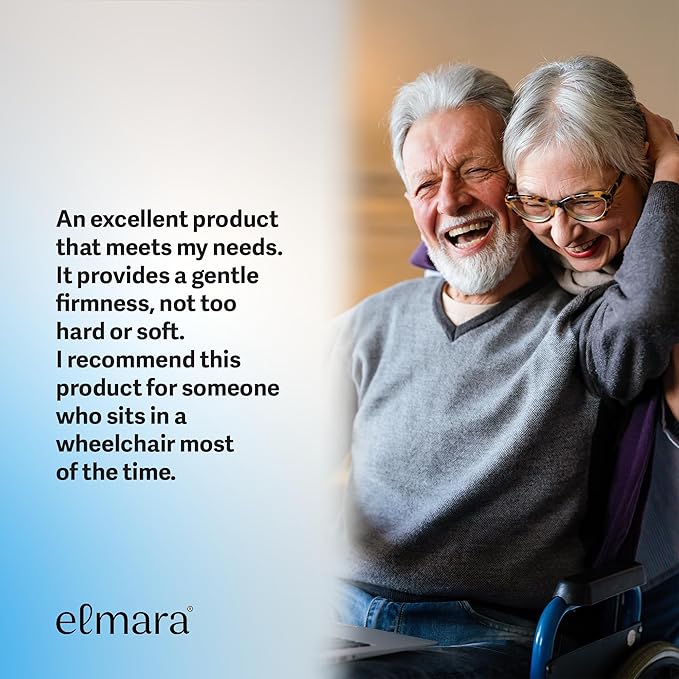 Elmara Doctor-Designed Wheelchair Seat Cushion Set – The Ultimate Comfort Solution – Thick Wheelchair Cushions Relieve Back & Sciatica Pain – Wheel Chair Cushions for Seniors, Wheelchair Pad (Black)