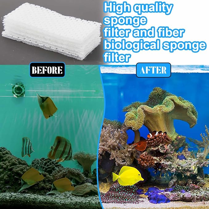 Maxcheck 10 Pcs Biological Filter Screens Bio-Screen Pad Filter Pad