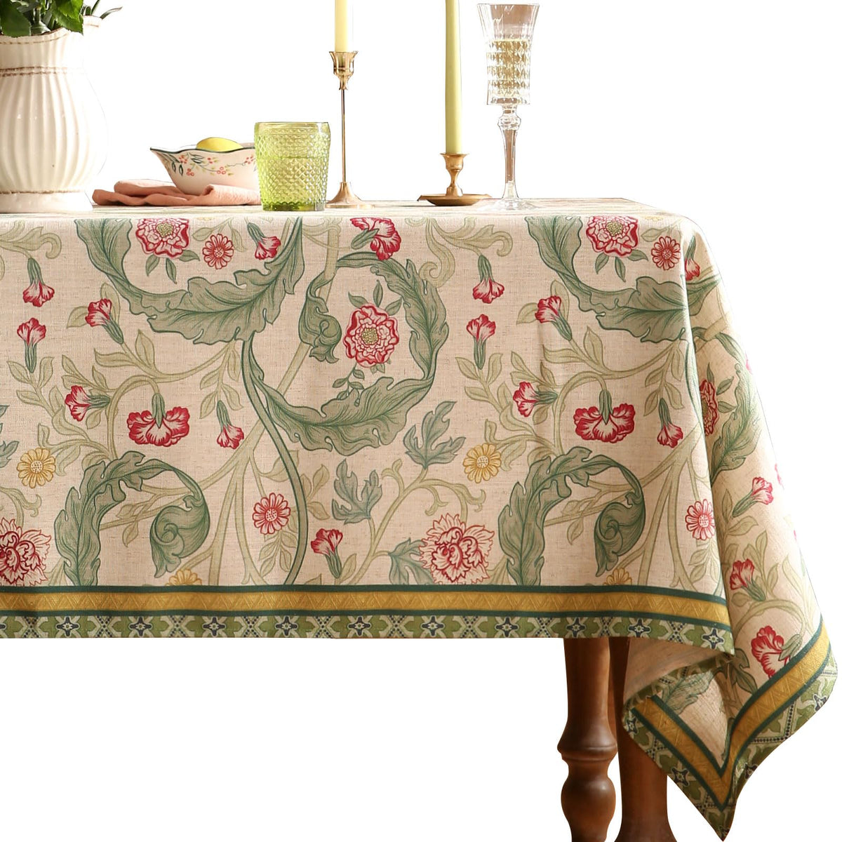 patdrea Vintage French Linen Tablecloth,Square,67"x67"-Kulom A