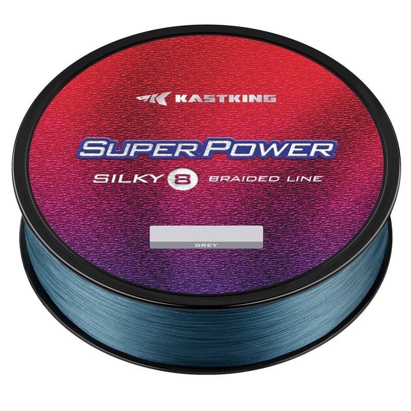KastKing Superpower Silky8 Braided Fishing Line, Gray, 8 Strands, 40 LB, 500 Yds