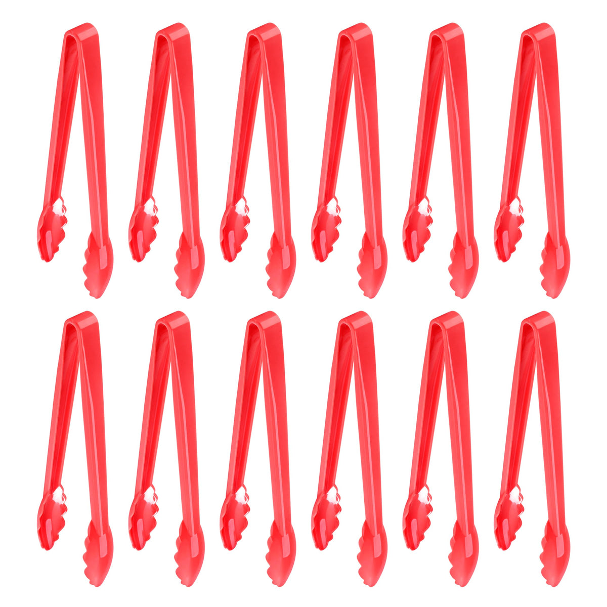 New Star Foodservice 35551 Utility Tong, High Heat Plastic, Scalloped, 12 inch, Set of 12, White