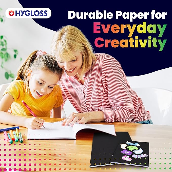 Hygloss Blank Books - Bulk 10 Pack – 4.25" x 5.5" A6 Black Paperback Blank Books for Kids to Write Stories, Doodle, Arts & Crafts – Plain Drawing Sketchbook, Unlined Journal, Notebook Without Lines