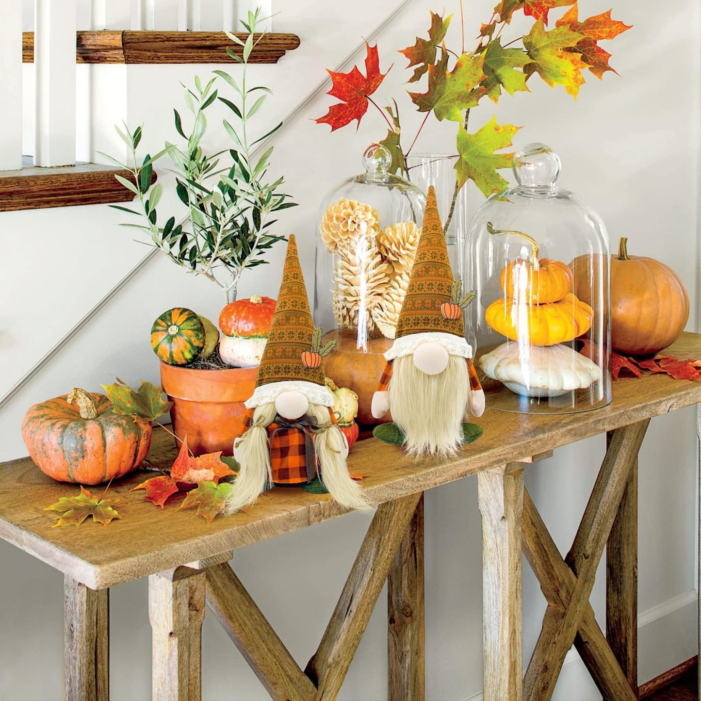 Lovinland Fall Decor - Fall Decorations for Home - Cute Thanksgving Gnomes Plush Doll for Office, Table, Room, Mantel, Shelf, Porch, Desk, Halloween Table Centerpieces - Thanksgiving Gifts for Women