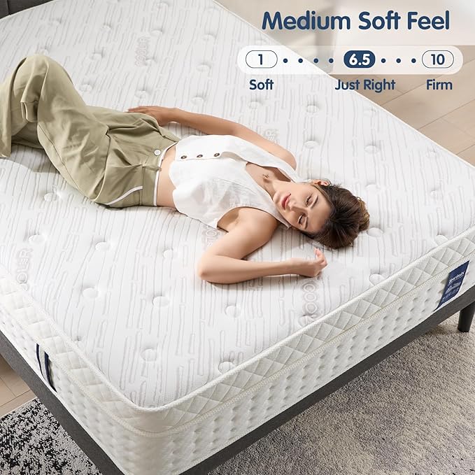 14 Inch King Mattress, Plush Hybrid Mattresses with Gel Memory Foam in a Box, Individual Pocket Springs for Pressure Relief & Motion Isolation, CertiPUR-US Certified,100-Night Trial
