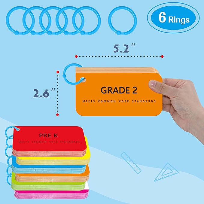 305 Dolch & Fry Sight Words Flash Cards, Include 250 Words with Sentences Plus 50 Blank Cards and 5 Index Cards, Educational Word Reading Flash Cards for Preschool to 3rd Grade