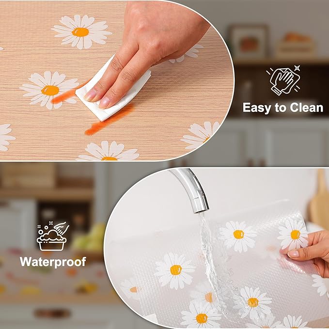 Cooyes Shelf Liner – Premium Non-Adhesive Cabinet & Drawer Liner for Kitchen – Waterproof Shelf Paper with Modern Pattern – Durable EVA Cabinet Mat – Easy to Cut （24" W x 360" L）