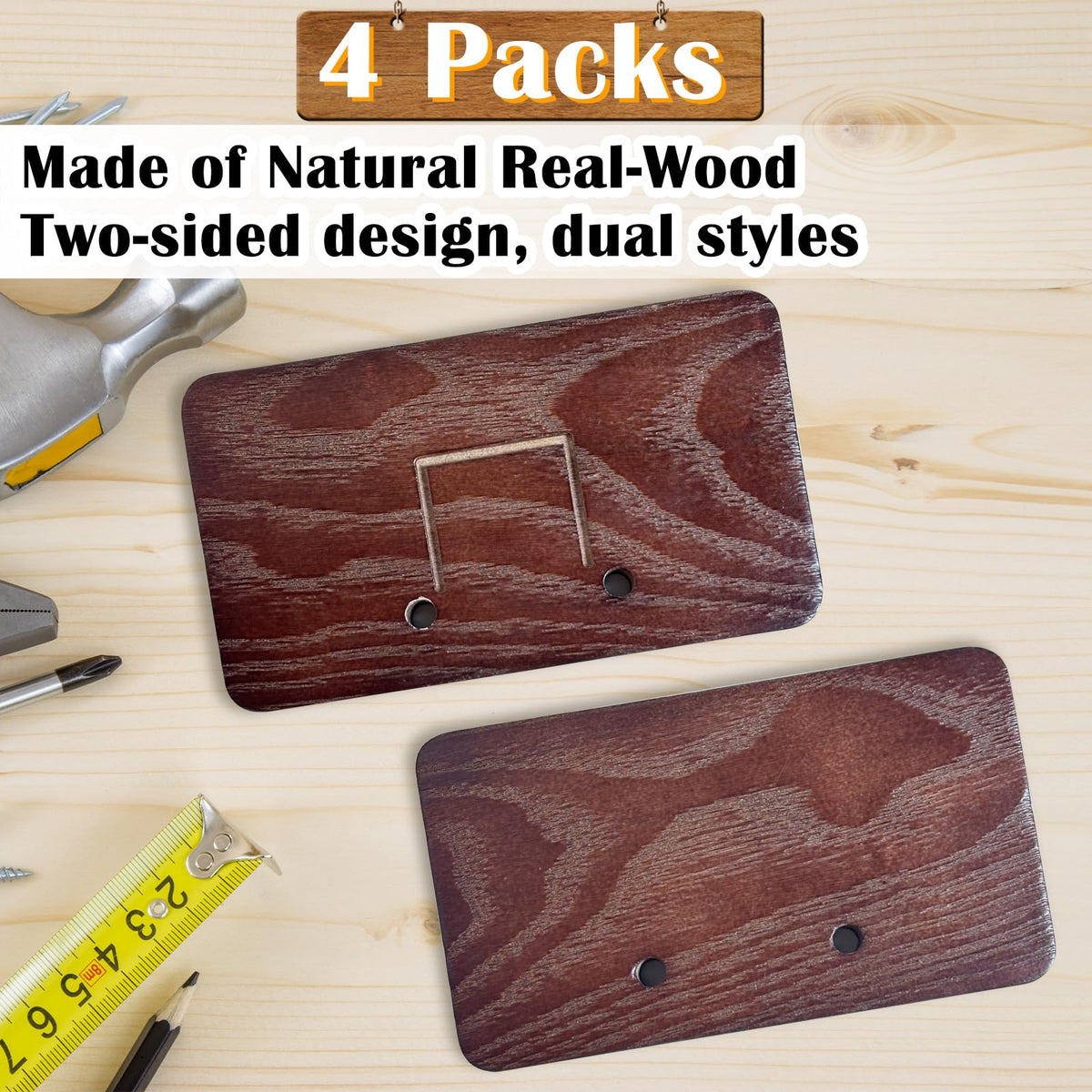 Basketball Holder Wall Mount, Solid Wood Ball Storage Wall Decorations for Basketball, Football, Soccer, Volleyball Collection, Stylish Basketball Rack Display for Home Decor (Beech Wood-4 Packs)