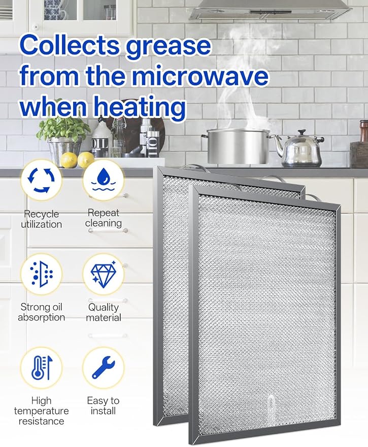WA6500 QT20000 BPQTF B-roan Stove Hood Vent Filter 11.25"x11.25"x0.38" Aluminum