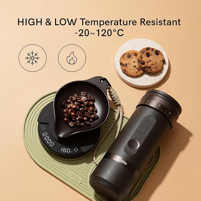 OutIn Coffee Bean Dosing Tray with Strap, Lightweight & Durable