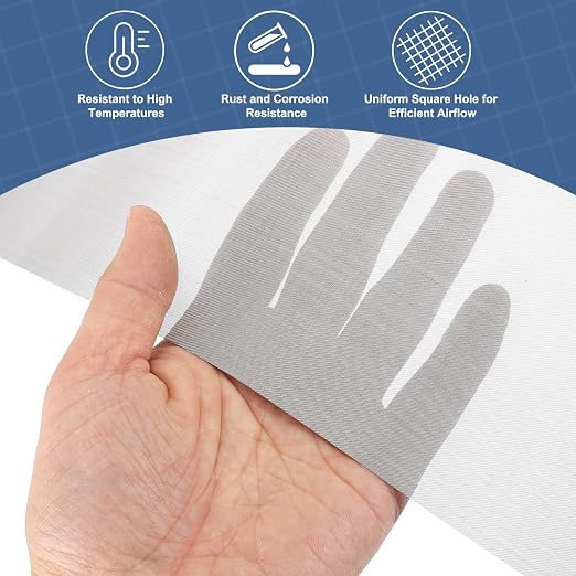uxcell 120 Mesh 79" x 10" Woven Wire Mesh, 316 Stainless Steel Air Vent Filter