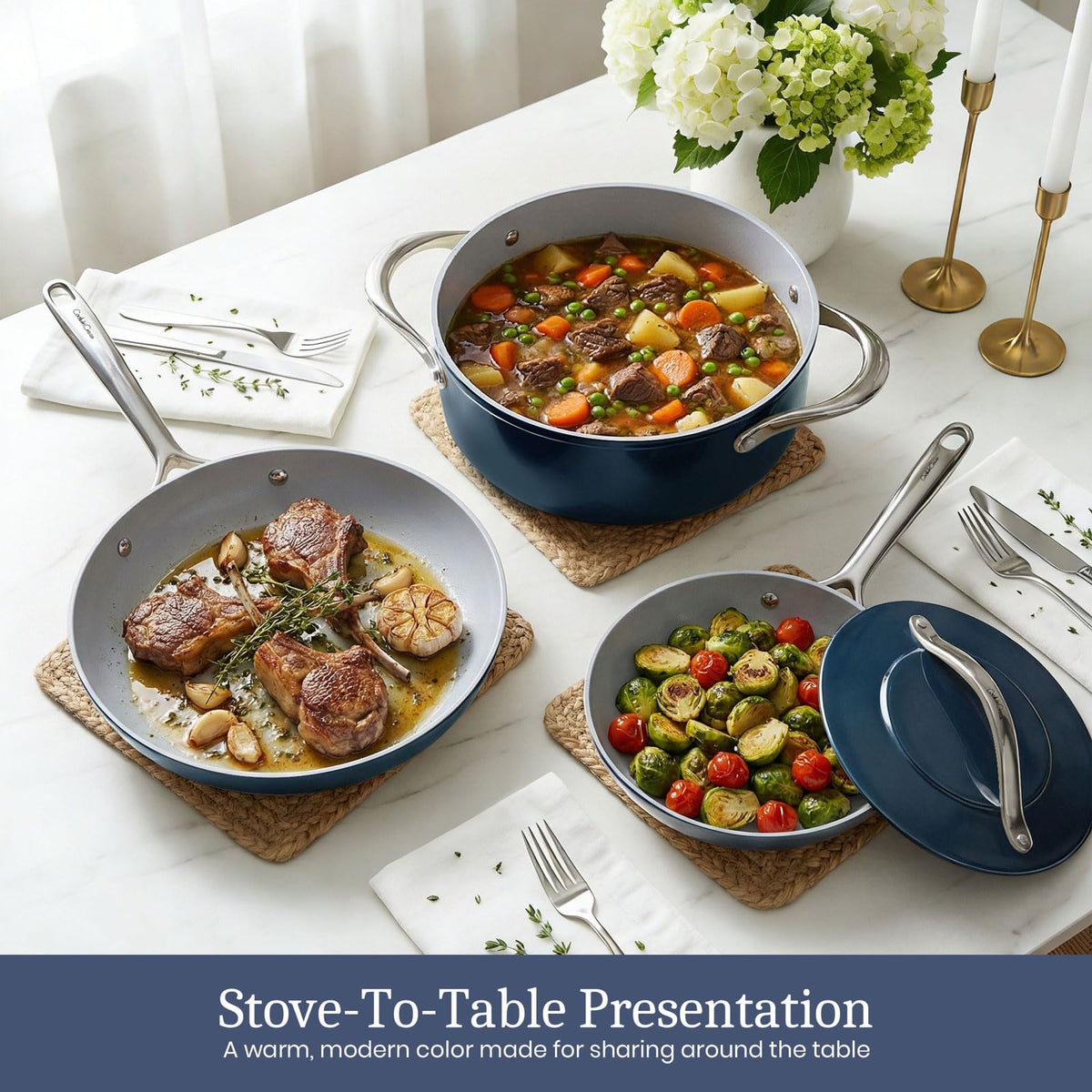 CookinCraze Premium G7 Ceramic Cookware Set, 8-Piece Nonstick Pots and Pans
