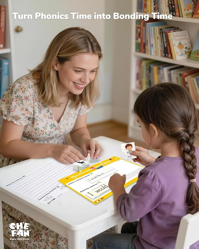 Phonics Sentence Builder for Kids – CVCE & Long Vowel Word Games, Silent E Phonics Reading & Writing Activity, Kindergarten & Preschool Classroom Must Haves