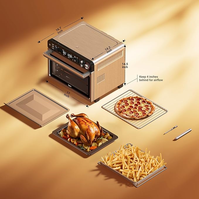 Typhur Sync Air Fryer Oven with Wireless Meat Thermometer Probe, AI Recipes