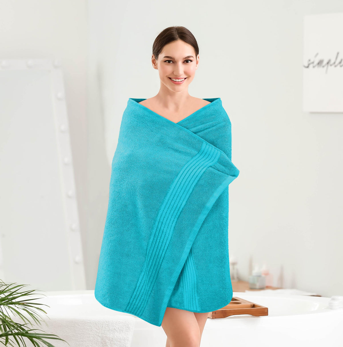 Utopia Towels Luxurious Bath Towels Set, 27x54 in, 4 Pack, Soft, Turquoise