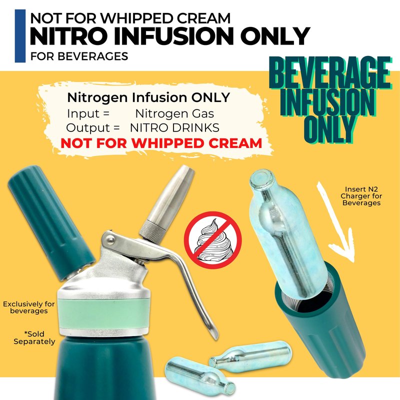 ICO 20-Pack 2g Nitrogen Cartridges (N2) | NOT FOR WHIPPED CREAM | For Nitro Cold Brew Coffee Maker & Beer Infusion - Pure Food-Grade Nitrogen Chargers, Non-Threaded - Recyclable Steel