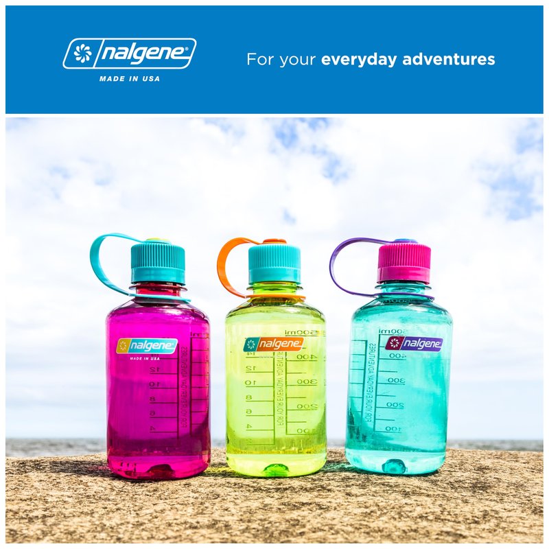 Nalgene 16 oz Narrow Mouth Water Bottle | Slim Cup Holder Size, BPA-Free, Durable & Leak Proof, Lightweight Travel Bottle, Butter