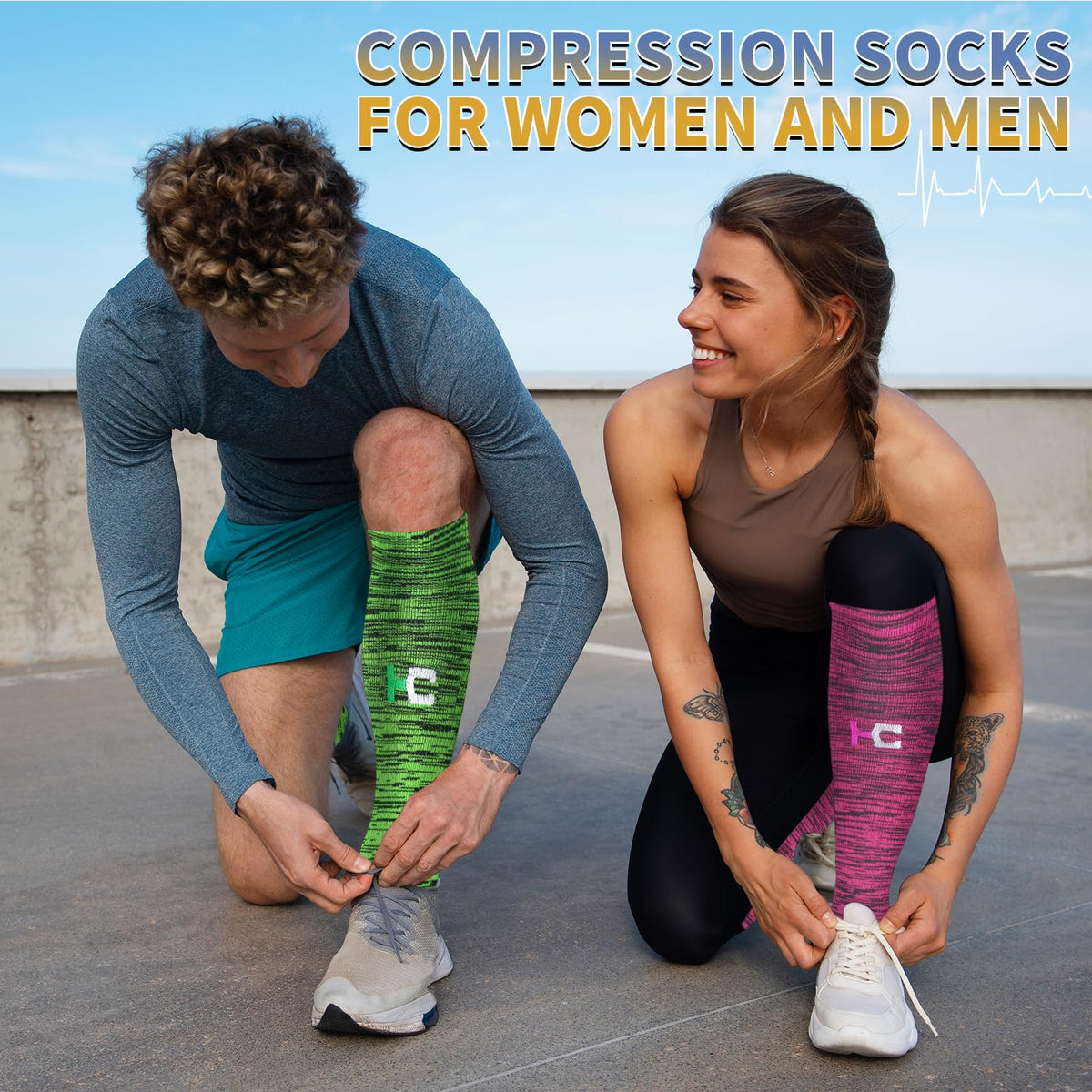 Graduated Medical Copper Compression Socks for Men & Women Circulation 8 Pairs 20-30mmHg - Best for Running Athletic Cycling