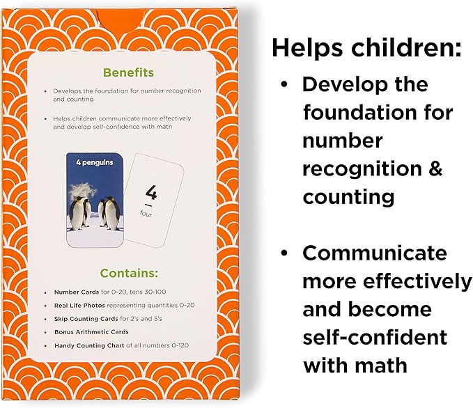 Award-Winning Numbers & Counting Flash Cards for Kids Ages 2-8 – Learn Counting 0-100, Number Recognition & Basic Math – 36 Durable Cards with Real Images for Preschool to Kindergarten