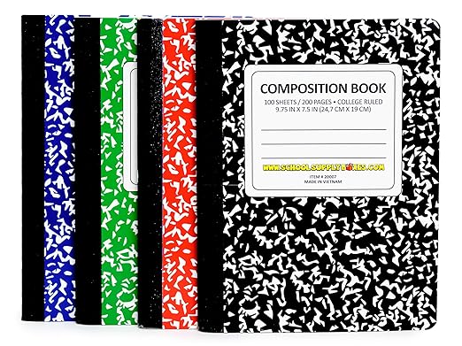 School Supply Boxes | High School Writing Case (2 Boxes) | Back to School Essentials Kit for Students & Teachers | Includes College-Ruled Filler Paper, College-Ruled Notebooks, 12 ct. Pens, & More