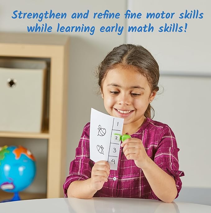 hand2mind Learn My Numbers Fine Motor Clips, Kids Clothespin Activities, Fine Motor Toys, Learning Numbers for Toddlers, Toddler Numbers and Counting, Preschool Learning Activities, Montessori Math