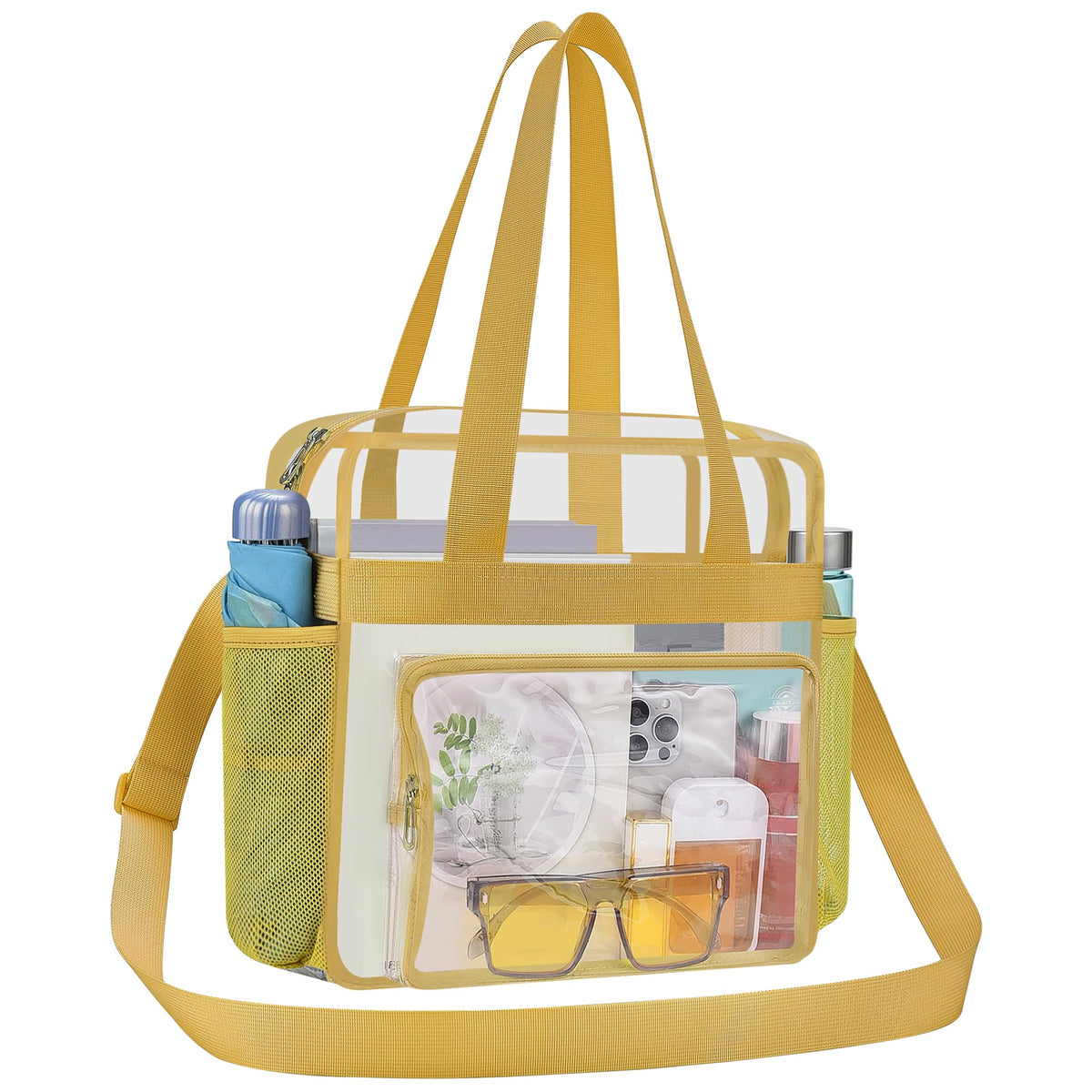 USPECLARE Clear Bag for Stadium Events, 12x6x12 Transparent Stadium Messenger Bag for Concerts, Work, Sports Games, Gym