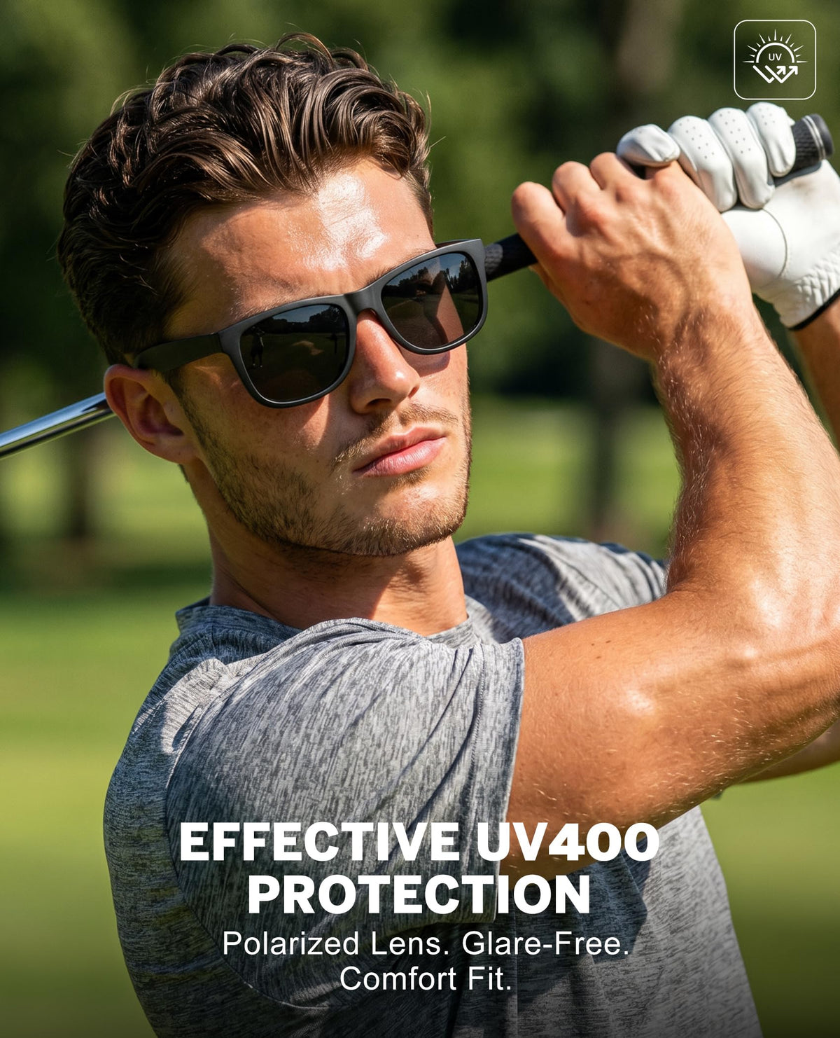 KALIYADI Sunglasses Men Polarized Sun glasses for Mens Womens Classic Matte Black Frame UV Protection 3pack(Grey/Ice Blue/Green)