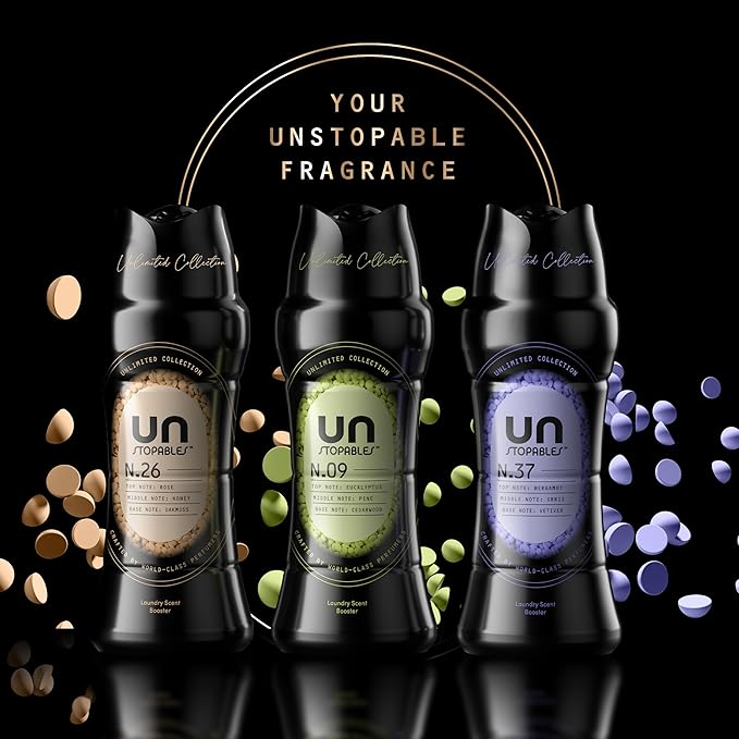 Downy Unstopables Unlimited Collection In Wash Laundry Scent Booster Beads, No. 26, Fine Fragrance, Long Lasting Fresh Scent Beads, 21.1 oz