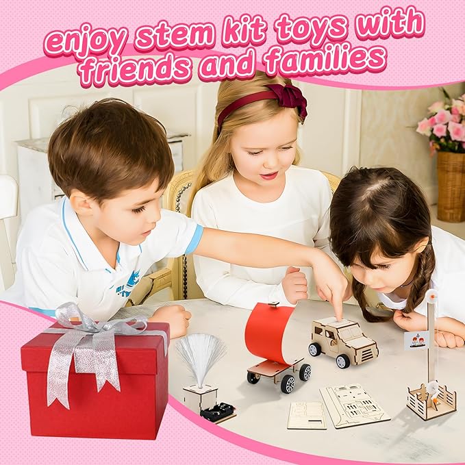 Valentines Cards for Kids Classroom - Valentines Day Gifts for Kids - 24 Science Experiments Kits for Kids Ages 6-10 - Valentine Exchange Cards for Boys Girls School Party Favors