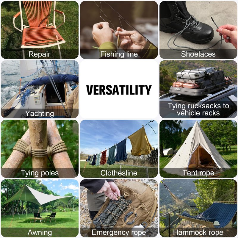 Paracord Rope 550 lb - 1000ft 5/32" Parachute Cord 4MM 7-Strand para Cord - Heavy Duty Spool String for Survival,Camping Gear, Survival Bracelet, Clothesline - Army Green