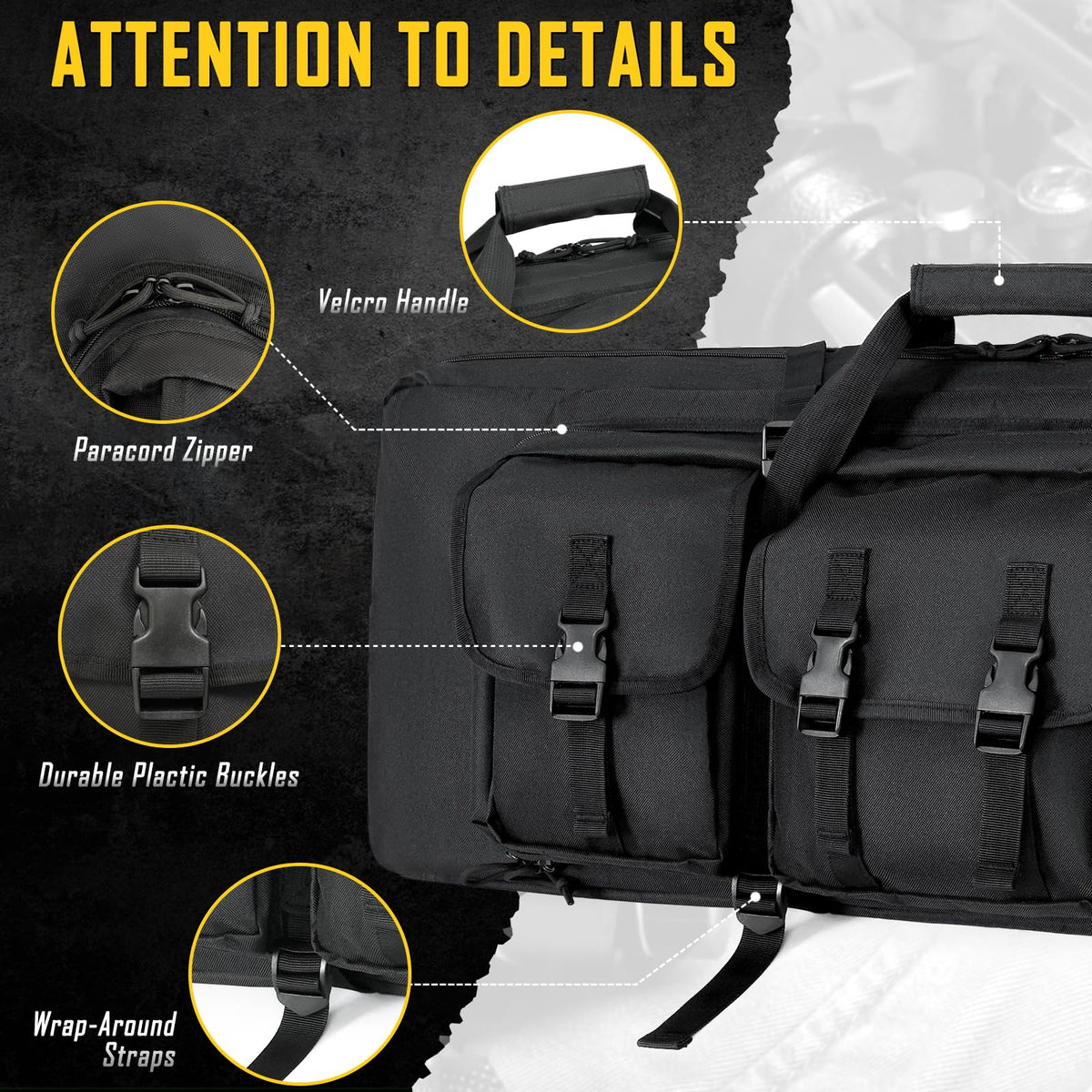 DULCE DOM 42 inch Double Rifle Case Soft Bag Gun Case, Perfect for Rifle Pistol Firearm Storage and Transportation, All Around Shooting Range Tactical Rifle Backpack, Indoor Outdoor