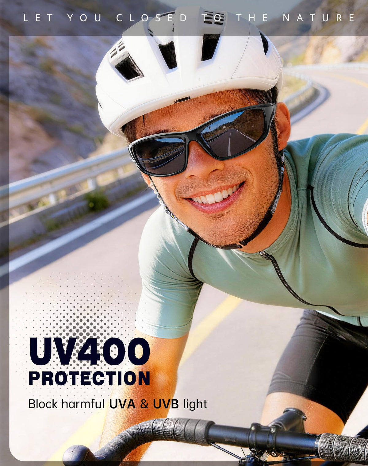 KALIYADI Sports Polarized Sunglasses Men UV400 Protection for Fishing Driving Cycling, Black/Blue/Silver, 3 Pack