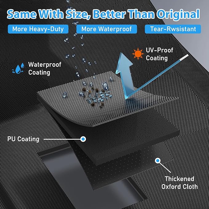 Utheer 65 Inch Barbecue Grill Cover, Heavy Duty Waterproof Charcoal Gas Grill Cover, Special Fade and UV Resistant Material, All Weather Protection, for Weber Char-Broil Nexgrill Brinkmann and More