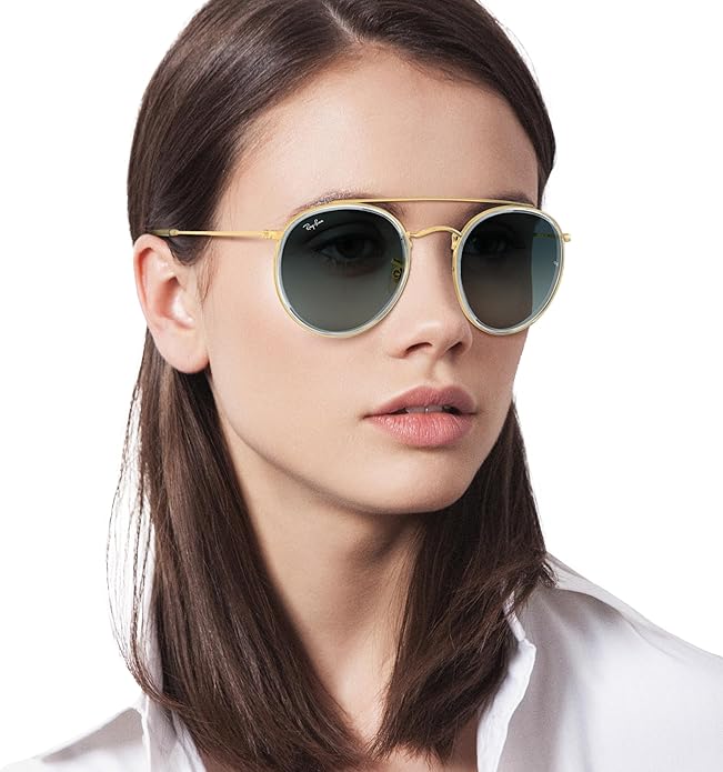Ray-Ban Unisex Rb3647n Double Bridge Round Sunglasses