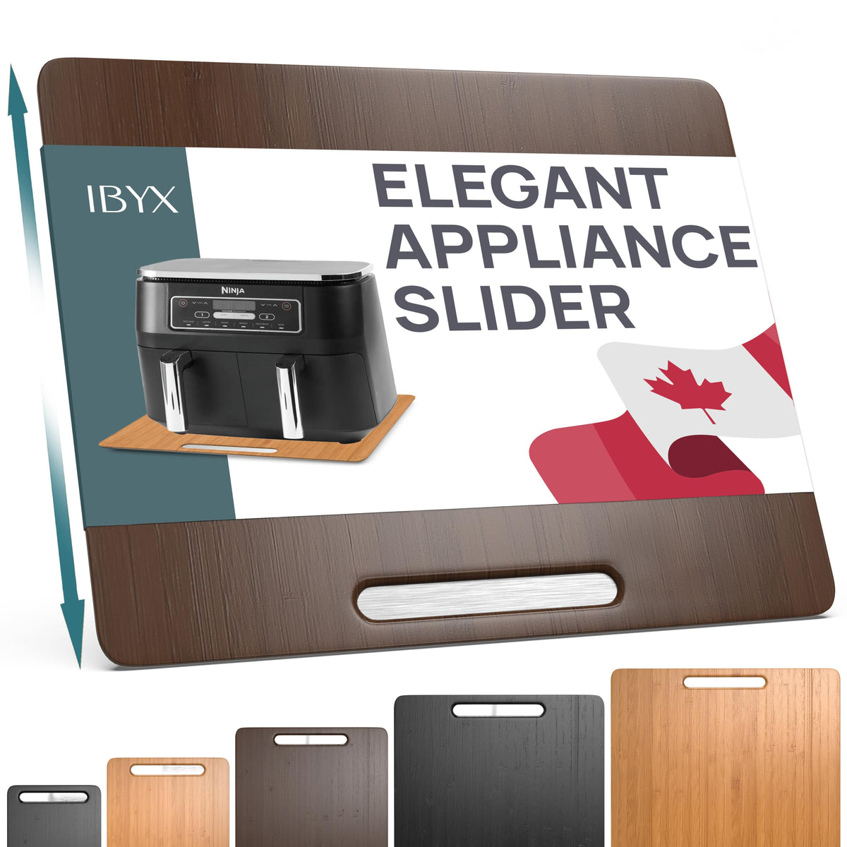 Ibyx Appliance Slider, Sliding Tray for Coffee Maker, 12x16 in, Black