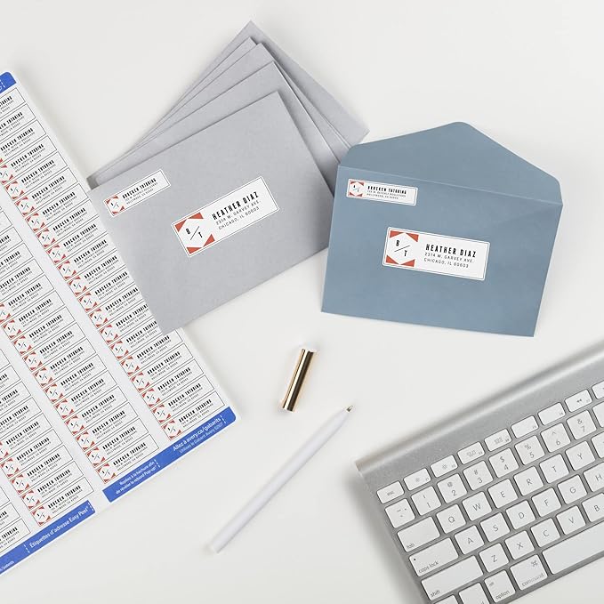 Avery Printable Return Address Labels with Sure Feed, 0.5" x 1.75", White, 2,000 Blank Mailing Labels (05267)