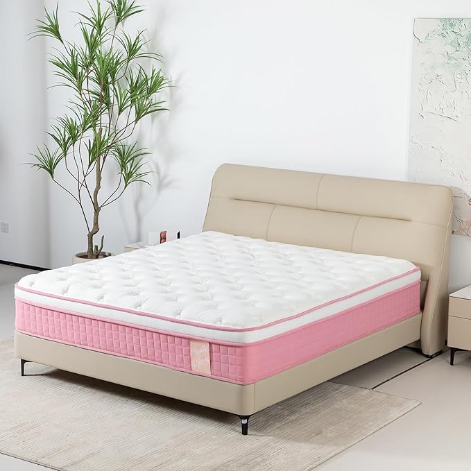 12 Inch Memory Foam Mattress,King Size Plush Hybrid Mattress,7-Zone Memory Foam & Pocket Spring,Edge Support & Motion Isolating,Pressure Relief, Certified Foams Fabric,Bed in a Box,Echelon Dream
