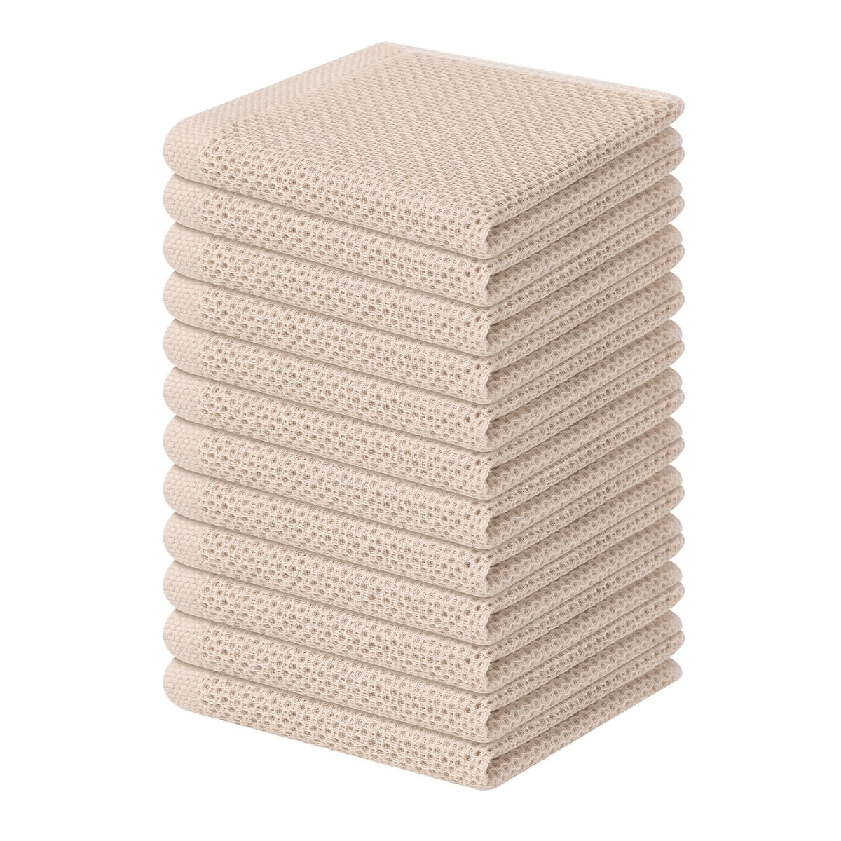 Homaxy 100% Cotton Waffle Weave Kitchen Dish Cloths 12-Pack, Coffee