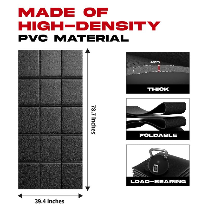 Treadmill Mat – 79" x 39", Non-Slip Walking Pad Mat for Carpet Floors & Hardwood, Shock Absorbing Exercise Mat & Under Treadmill Mat for Floor Protection in Home Gym